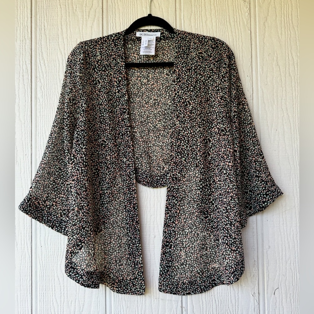 Printed Cropped Kimono Top